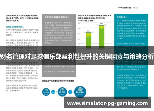 财务管理对足球俱乐部盈利性提升的关键因素与策略分析 财务管理对足球俱乐部盈利性提升的关键因素与策略分析